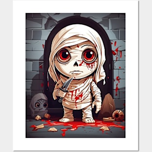 Cute Halloween Mummy Posters and Art